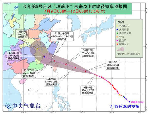 2018第8號超強臺風瑪莉亞最新消息：瑪莉亞登錄時間影響地區路徑圖