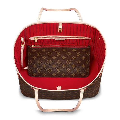 Louis Vuitton/路易威登 Neverfull中號 Monogram帆布/配皮 女士 單肩包 M41177